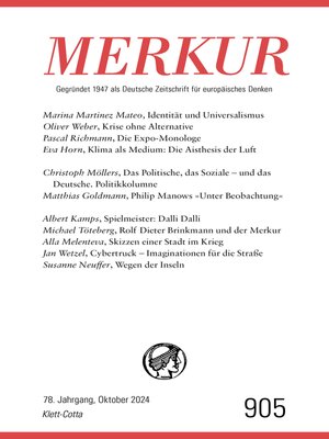 cover image of MERKUR 10/2024, Jg.78